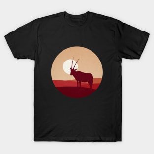 Springbok Flat Landscape Animal Silhouette T-Shirt